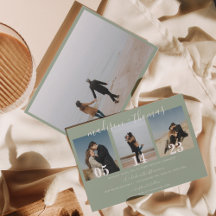 Rustikale Sage Green Script Foto Collage Hochzeit