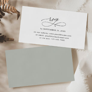 Rustikale Sage Minimal für Hochzeiten Online-RSVP- Visitenkarte