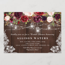 Rustikale Saitenleuchten Brautdusche Einladung