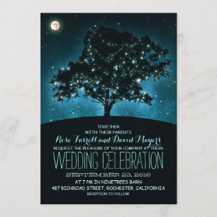 Rustikale Saitenleuchten zum Hochzeitsempfang Einladung