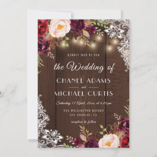 Rustikale Saitenlichter Einladung