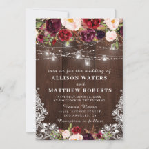 Rustikale Saitenlichter - Einladung zur Hochzeit