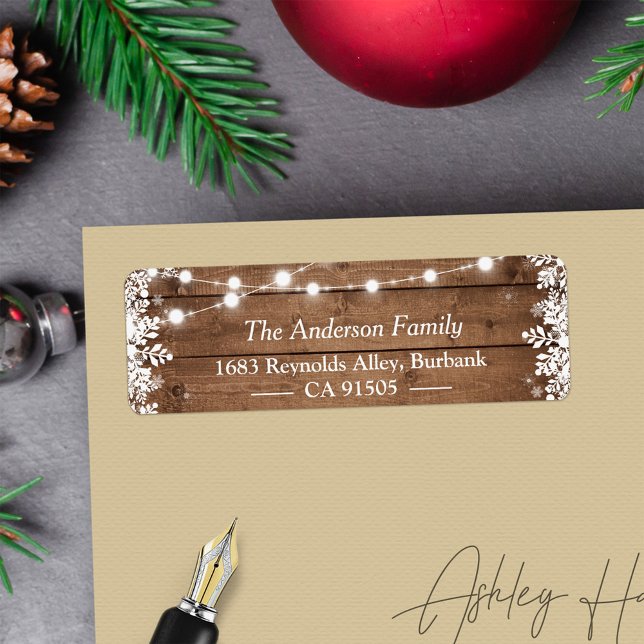 Rustikale Saitenlichter Winterschneeflocken Urlaub (Von Creator hochgeladen)