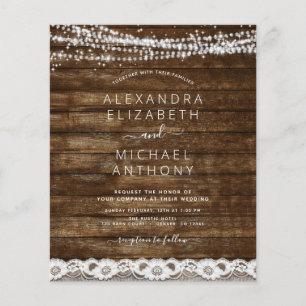 Rustikale Saitenlichter zum Hochzeitsempfang Flyer