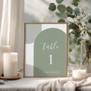 Rustikale Salbeigrüne Architektur Minimale Schrift Tischnummer