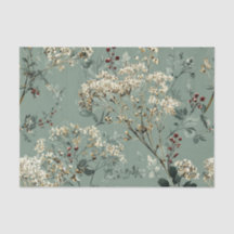 Rustikale Salbeigrüne Fette Vintage-Blumen