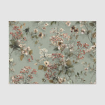 Rustikale Salbeigrüne Fette Vintage-Blumen