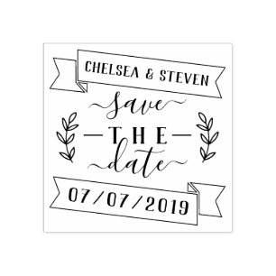 Rustikale Save the Date Band-Hochzeits-Mitteilung Gummistempel