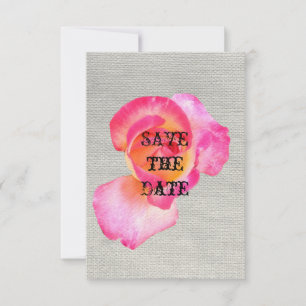 Rustikale Save the Date Karte, rosa Rose