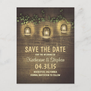 Rustikale Save the Date Postkarten