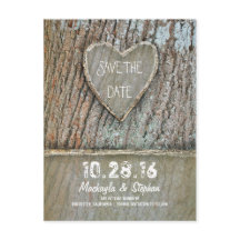 rustikale Save the Date Postkarten mit gehobenem H