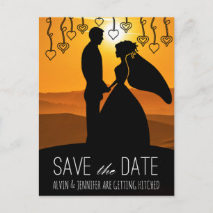 Rustikale Save the Date Sunset Toskana Italien Ankündigungspostkarte