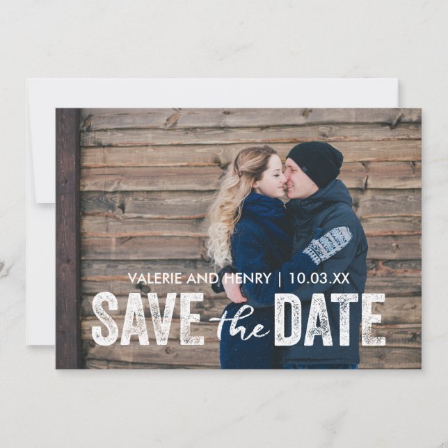 Rustikale Save-The-Date-Vollblut-Foto Save The Date (Vorderseite)