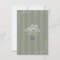 Rustikale Scheune Sage Green QR-Code Hochzeit Stre