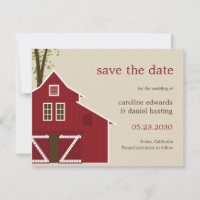 Rustikale Scheune Save-the-Date-Karte