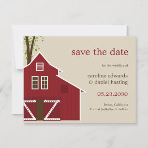 Rustikale Scheune Save-the-Date-Karte Save The Date