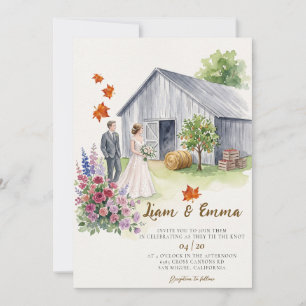 Rustikale Scheunen-Farm-Hochzeitseinladung Einladung