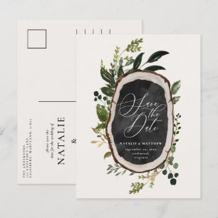 Rustikale Scheunen-Farmhouse-Hochzeit elegant Ankündigungspostkarte