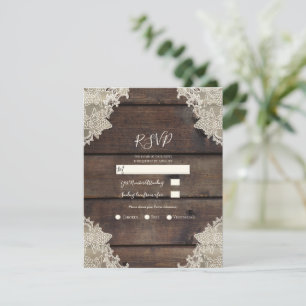 Rustikale Scheunen-Hochzeit mit Spitze Romantische Einladung