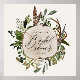 Rustikale Scheunen-Hochzeits-Sign für botanische B Poster