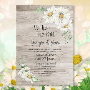 Rustikale Scheunen-Hochzeitsempfang mit weißen Gän Einladung