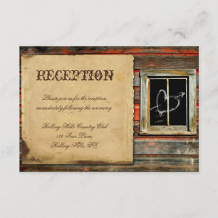 Rustikale Scheunen-hölzerner Hochzeits-Empfang Begleitkarte