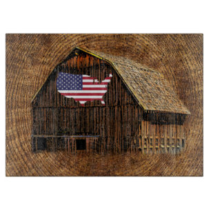 Rustikale Scheunenflagge der USA Schneidebrett