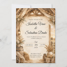 Rustikale Scheunenhochzeit Einladung