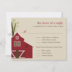 Rustikale Scheunenhochzeit-RSVP-Karte RSVP Karte