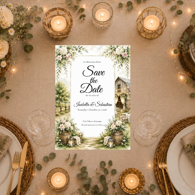 Rustikale Scheunenhochzeit Save The Date (Von Creator hochgeladen)