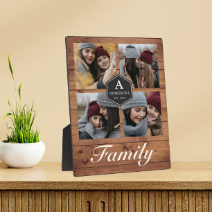 Rustikale Scheunenholz 4 Bilder Familienfoto Colla Fotoplatte