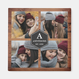Rustikale Scheunenholz 4 Bilder Familienfoto Colla Magnet