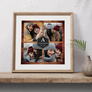 Rustikale Scheunenholz 4 Bilder Familienfoto Colla Poster