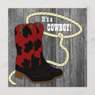 Rustikale Scheunenholz-Cowboy-Baby-Shower-Einladun Einladung