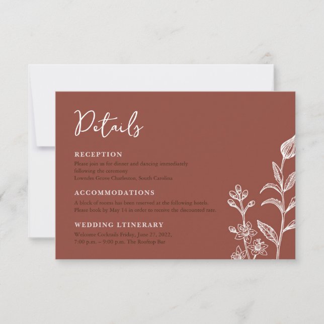 Rustikale, schicke, blumengeschmückte Hochzeitskar Dankeskarte (Vorderseite)