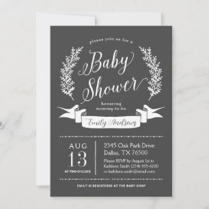 Rustikale Schiefertafel-Baby-Shower-Einladung Einladung