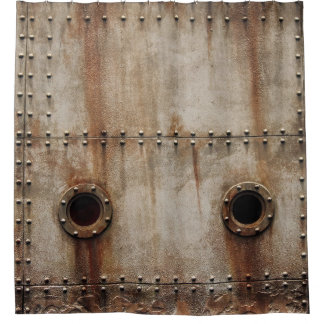 Rustikale Schiffswrak Metallrivets Textur Duschvorhang