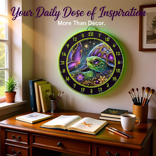 Rustikale Schildkröte und Schmetterling Kosmische  Dartscheibe (Von Creator hochgeladen)