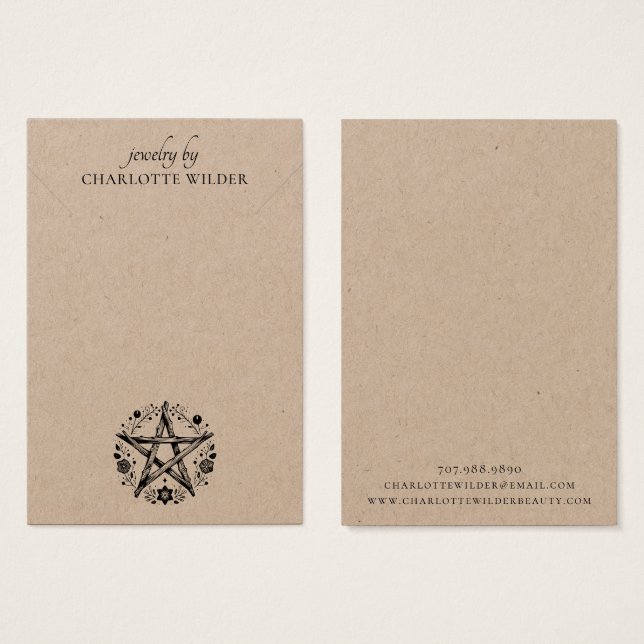 Rustikale Schmuckkarten von Pagan Kraft (Vorne & Hinten)