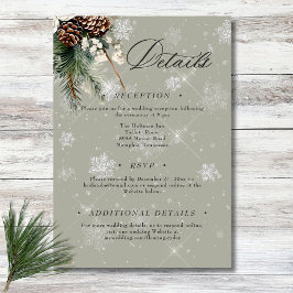 Rustikale Schneefall Pine & White Floral Sage Hoch Begleitkarte