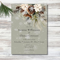 Rustikale Schneefall Pine & White Floral Sage Hoch
