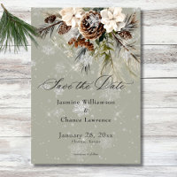 Rustikale Schneefall Pine & White Floral Sage Hoch