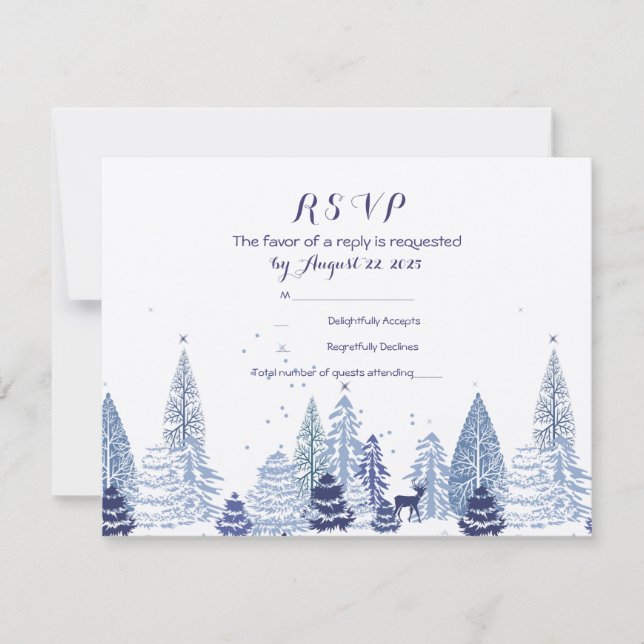 Rustikale Schneeflocken Winterheirat RSVP Karte (Vorderseite)
