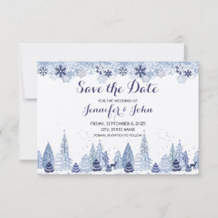 Rustikale Schneeflocken Winterhochzeit Save The Date