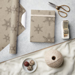 Rustikale Schokolade Imitate Burlap Snowflake Must Geschenkpapier
