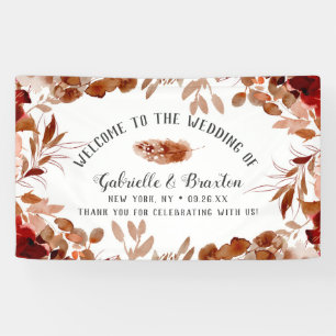 Rustikale Schönheit Florale Grenze Herbst-Hochzeit Banner