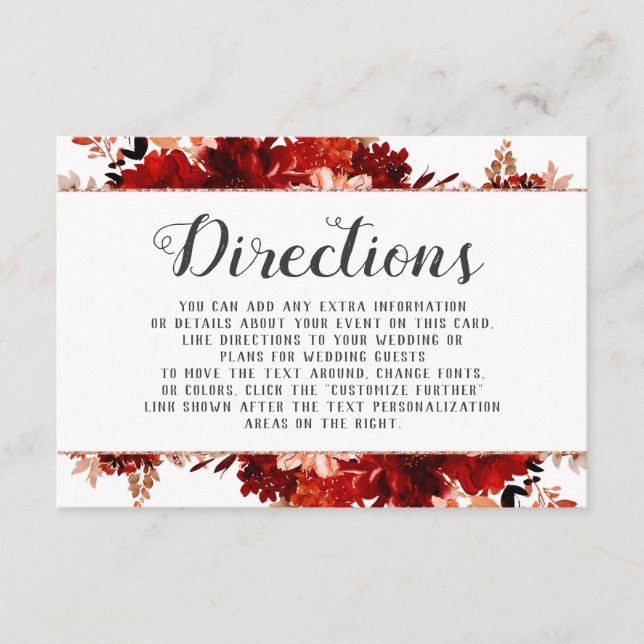 Rustikale Schönheitsblumenführung Gerahmte Hochzei Begleitkarte (Vorderseite)