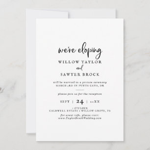 Rustikale Schreibschrift Hochzeitsempfangseinladun Einladung