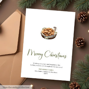 Rustikale Schrift Botanische Weihnachtsgrüße Feiertagskarte