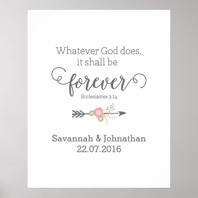 Rustikale Schrift Christlich Art Wedding Poster (Vorne)